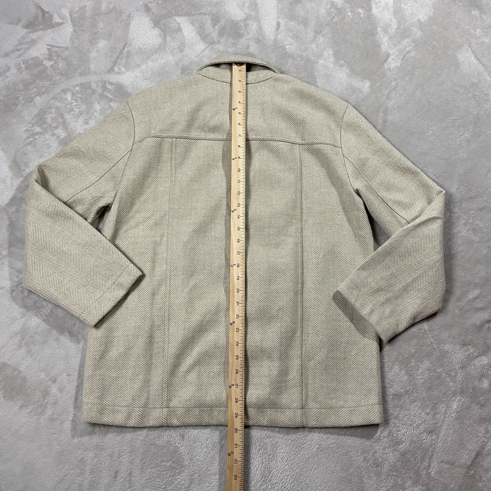 Banana Republic Beige Herringbone Moto Jacket Mid-weight Classic Preppy Womens L - Picture 7 of 8